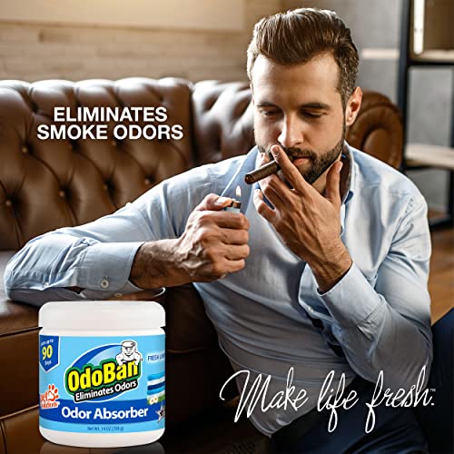 OdoBan Solid Odor Absorber Eliminator for Home and Small Spaces, Fresh Linen Scent, 14 Ounces Each, 6-Pack