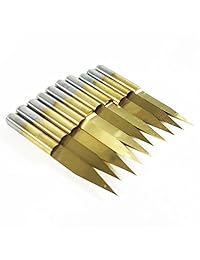 Autek 10x Titanio Coated Carbide PCB Grabado CNC Bit Router Herramienta 20 Grado 0.004 in 0.008 in Punta