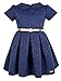 Lilax Little Girls' Flocked Occasion Dress with Shimmer Belt
