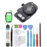 OmniRepairs-Rear Facing Glass Camera Lens Frame Assembly Replacement with Flash Diffuser For Samsung Galaxy S7 SM-G930 and S7 Edge SM-G935 with Adhesive and Repair Toolkit (Black)