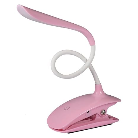 Japace® Flexibel Energiesparend LED Schreibtischlampe Flexarm Touchfunktion 3 Helligkeitsstufen Tische Lampe Leselampe USB Tischleuchte mit Batterie, Schalter - Rosa