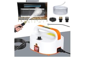 Hombasing 4.5BAR Handheld Steam Cleaner, 2500W Portable Steam Cleaner for Home for Car Kitchen Furniture Floors Cleaning, Tankless Design, 6-Speed Pressurized Steam Machine with 3 Brush Heads, Orange