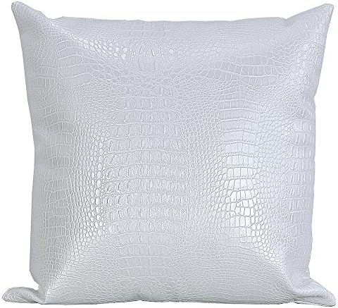 Faux Leather Croc Pattern Decorative Pillows set of 2. Made in USA