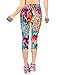 Manstore Women's Printed Active Workout Capri Leggings Fitted Stretch Tights Exercise Active Wear