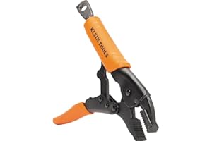 Klein Tools 38642 Locking Pliers with Straight Jaw, Quick Release Handles, Hardened Teeth, Intuitive Thumb Knob, for Universa