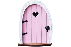 Jinshining Pink Streak Mini Fairy Garden Door for Tree, 3D Miniature Fairy Door for Fairytale Tiny House Doors, Bonsai Terrarium Micro Landscape Decoration Accessories Garden Miniatures
