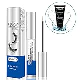 Natural Eyelash Growth Serum Enhancer, Rapid Lash Booster Primer Serum for Thicker Longer Fuller Lashes and Brows Enhancing with Blackhead Remover Mask