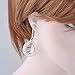 Mytys Fashion Jewelry Gold and Silver Tone Mesh Crystal Oval Hollow Dangle Earrings Pieced