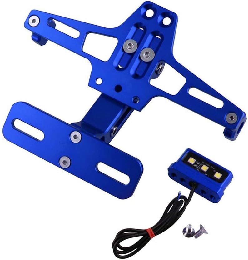 Dyujn CNC Aluminum Universal Registration Plate Holder Fender Eliminator License Plate Bracket Ho Tidy Tail with license lamp, Motorbike Accessories for YAMAHA BWS R25 R3 MT03 MSX (Black)