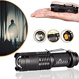 Hosyo Mini Cree Q5 LED Flashlight Torch 7w 400lm Adjustable Focus Zoomable Light (Black)
