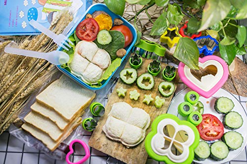 Aokinle Sandwich Cutter and Sealer for Kids, Cookie Food Cutters and Maker, Vegetable Cutters Shapes, Great for Boys and Girls Lunchbox,Bento Box - Thumbnail 2