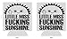 Little Miss Freaking Sunshine | Set of two (2) | Funny Novelty Can Cooler Coolie Sleeve | Beer Beverage Holder - Beer Gifts Home - Neoprene No Fade Can Cooler