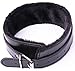 Niche-Finds Faux Leather/Fur Collar Choker with Detachable Leash, Black, medium to large