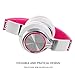 BienSound HW50 Stereo Folding Headsets Strong Low Bass Headphones with Microphone for iPhone, All Android Smartphones, PC, Laptop, Mp3/mp4, Tablet MacBook Earphones (White/Pink)