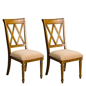 Image of Standard Furniture Rossmore 2-Pack Upholstered Side Chair, Walnut Brown