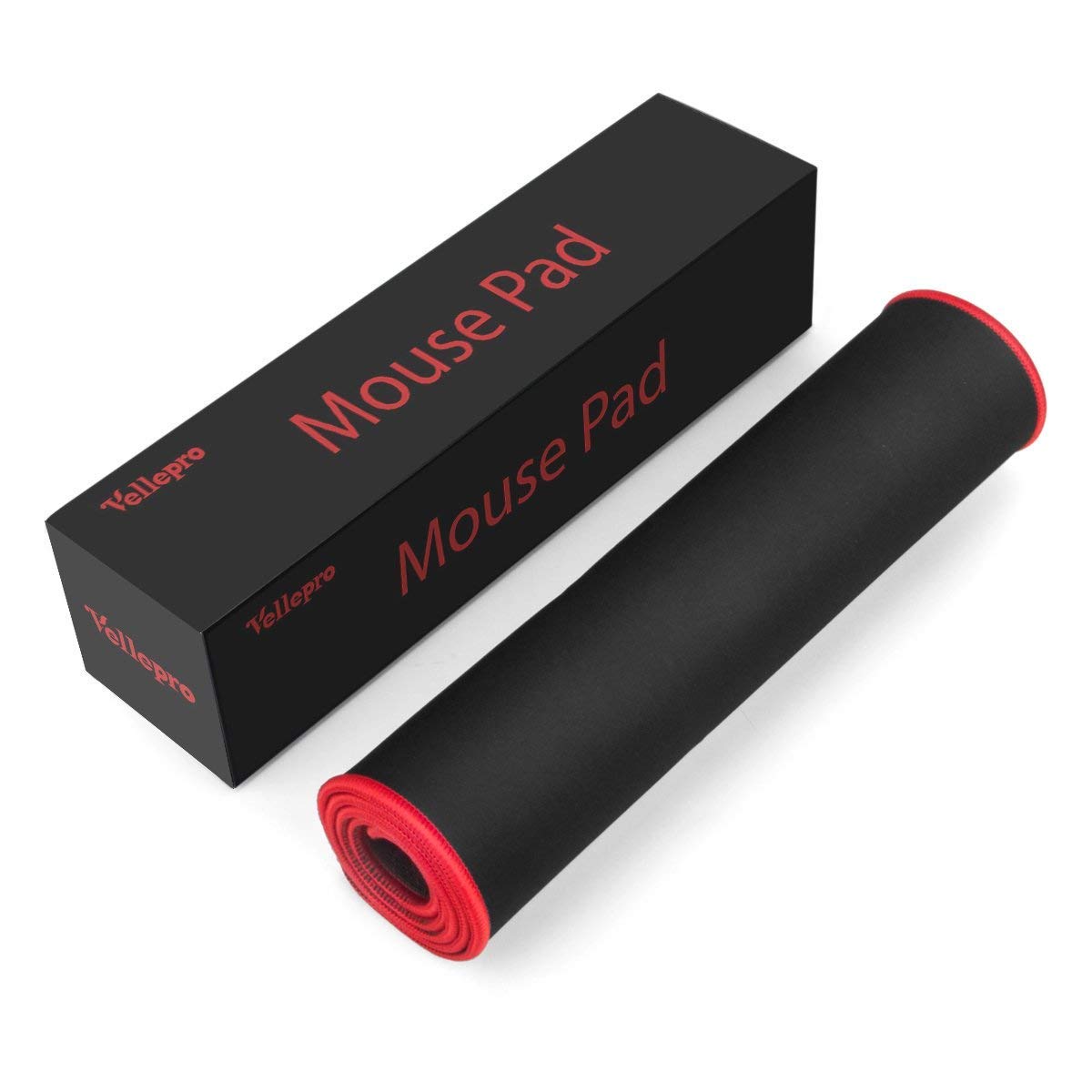 Gaming Mouse Pad, Vellepro XLarge Computer Extended Keyboard Mouse Mat Mousepad, Stitched Edges - Non-Slip Water-Resistant Rubber Base, 31.5 x 11.8 x 0.12 inch - Black