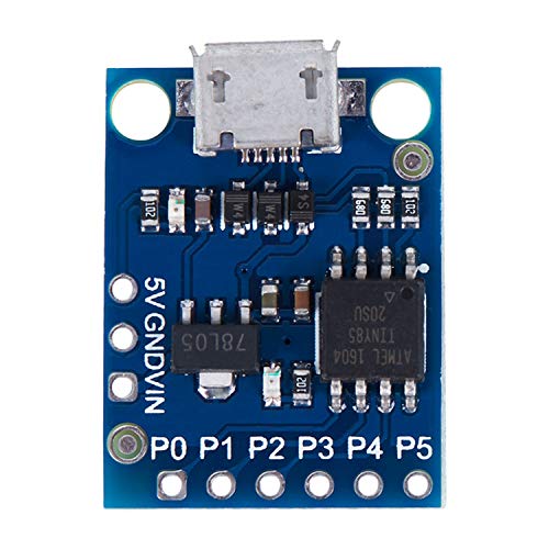 Vaorwne Attiny85 Micro-USB Development Board Module for ATtiny MC, 5V Micro USB Development Board Module Microcontroller Blue