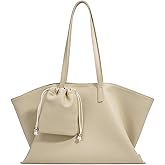 Rosvovo Genuine Leather Tote Bag for Women, Soft Purses Handbags Shoulder Fashion Top Handle Bag Large Capacity