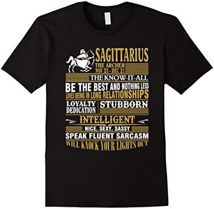Mens Sagittarius thing, Sagittarius Facts Shirts for mens and wom Large Black