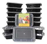 Meal Prep Containers Bento Box - Food Storage Containers with Lids for Meal Prep Lunch and Dinner | Microwave / Freezer Safe | Premium BPA-Free Plastic 20 Pack (32 Oz) - 1 Compartment