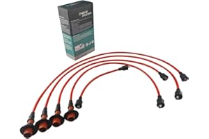 CABLE MASTER High Performance Spark Plug Wires Compatible with Volkswagen Beetle Karmann Ghia Super Beetle Thing Transporter 1.1L 1.2L 1.3L 1.5L 1.6L 1946-1980 Fit M4 Spark Plug Red