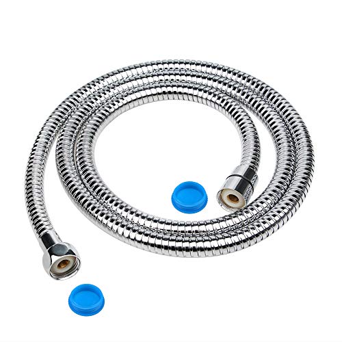 Chrider Shower Hose, 60 Inches Chrome Handheld Shower Head Hose with Brass Insert and Nut, Bathroom Stainless Steel and Flexible Showerhead Hose Replacement - Thumbnail 7