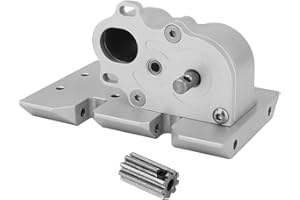 Pothyes Ultra Light LCG Transmission with Adjustable Skid Plate for 1/10 RC Crawler Axial SCX10 Center Gearbox Hops up Upgrades Part (Silver)