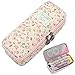 Twinkle Club Cute Floral Pencil Pen Case Bag Pouch Holder for Middle High School College Office Girl Storage Pink
