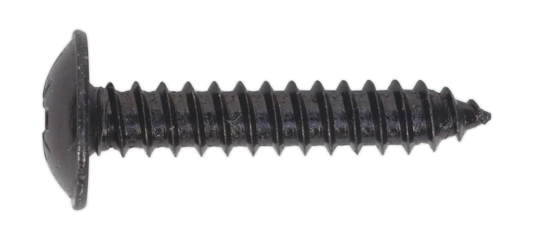 Sealey BST4825 Self Tapping Screw 4.8 x 25mm Flanged Head Black Pozi BS 4174 Pack of 100