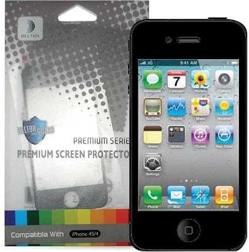 DELTON DSPIPJBK Japanese Style Premium Screen Protector For iPhone 4/4S - 1 Pack With Black Border