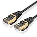 TNP CAT 7 Ethernet Cable 1.5ft High Speed 10 Gbps 600MHz Black CAT7 Connector LAN Network Gigabit Internet Wire Patch Cord with Professional S/STP Gold Plated Premium Shielded Twisted Pair