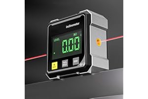 Digital Angle Finder with Electronic Las er Level, 5mW Inclinometer 4-Side Strong Magnetic Angle Gauge Protractor, IP54 Finde