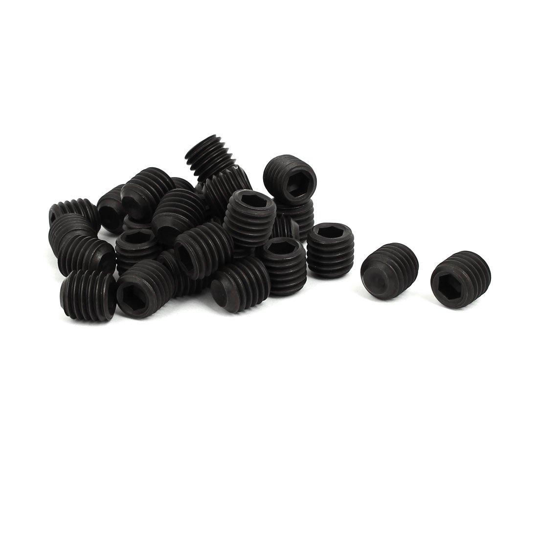 Sourcingmap M12 Dia 12mm Length Head Hex Socket Cup Point Grub Screw Black DIN916 30pcs