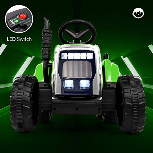 METAKOO Ride on Tractor 12V 7Ah, Kids Electric Tractor with Remote