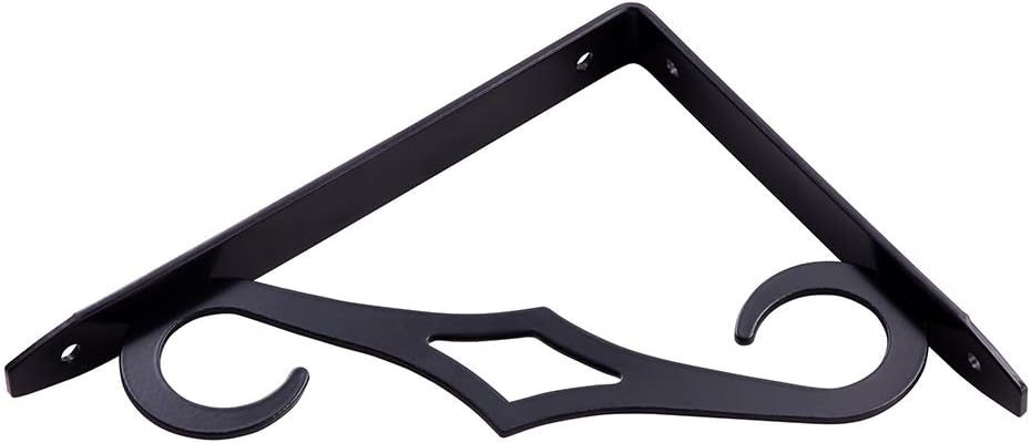 Home Master Hardware 6.5 Inch Decorative Shelf Brackets Shelf Support Corner Brace Joint Right Angle Bracket Black with Screws 10 Pack: Home Improvement