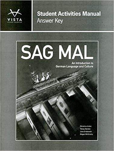 Sag Mal Answer Key For Student Activities Manual Vhl 9781617679520 Amazon Com Books