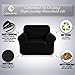 CHUN YI Stretch Chair Sofa Slipcover 1 Piece Couch Cover, 1 Seater Settee Coat Soft with Elastic Bottom, Checks Spandex Jacquard Fabric,Small,Black