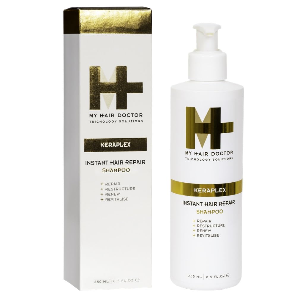 My Hair Doctor Keraplex Instant Hair Repair Shampoo - 250ml Strengthening Hair Shampoo with Castor Oil, Keratin For Coloured Hair & Damaged Hair. Keratin Treatment โ image 1