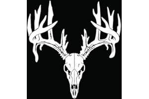 YttBuy-Deer Buck Antlers Skull Hunting Car Truck Window Bumper Vinyl Graphic Decal Sticker- (6 inch) / (15 cm) Tall Gloss Whi