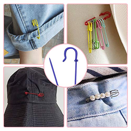 S-Mechanic Steel Safety Pins 4 Inches Heavy Duty Steel Pins for Blankets, Skirts, Kilts, DIY Crafts (7 Colors, 14 Pieces)