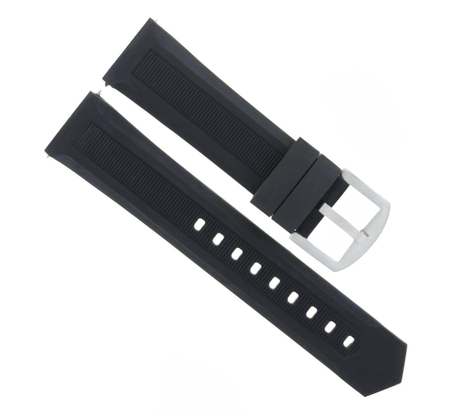 Ewatchparts 21mm Rubber Band Strap Compatible With Tag Heuer Aquaracer Calibre 5 WAJ2110 Automatic Black