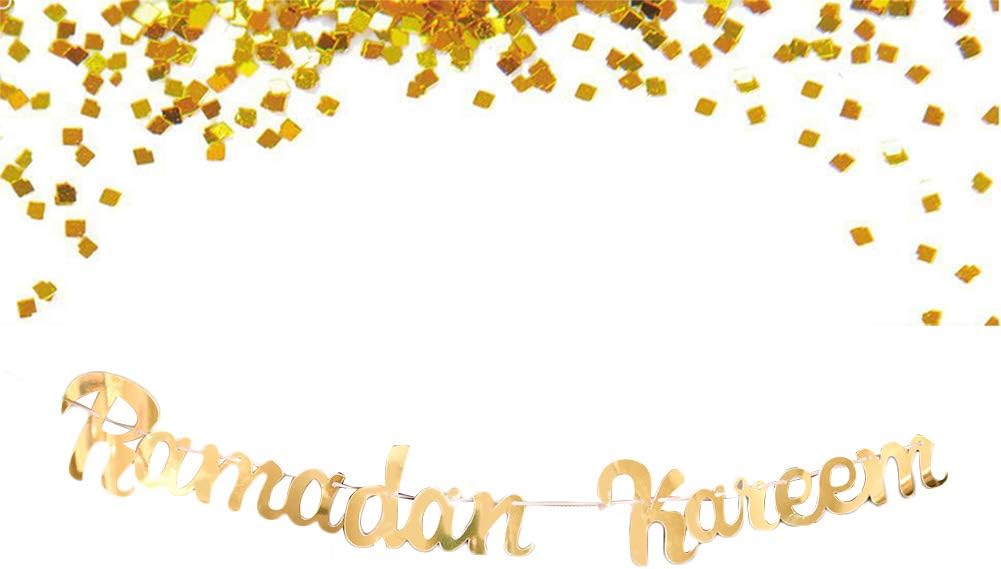 GrantParty Ramadan Kareem - Golden Letters Hanging Banners Eid Festival Party Decoration