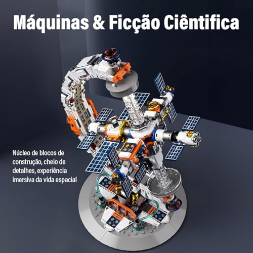 Blocos de Montar Construção STEM Educativo Brinquedo Modelo Globo Espaço 770 Peças