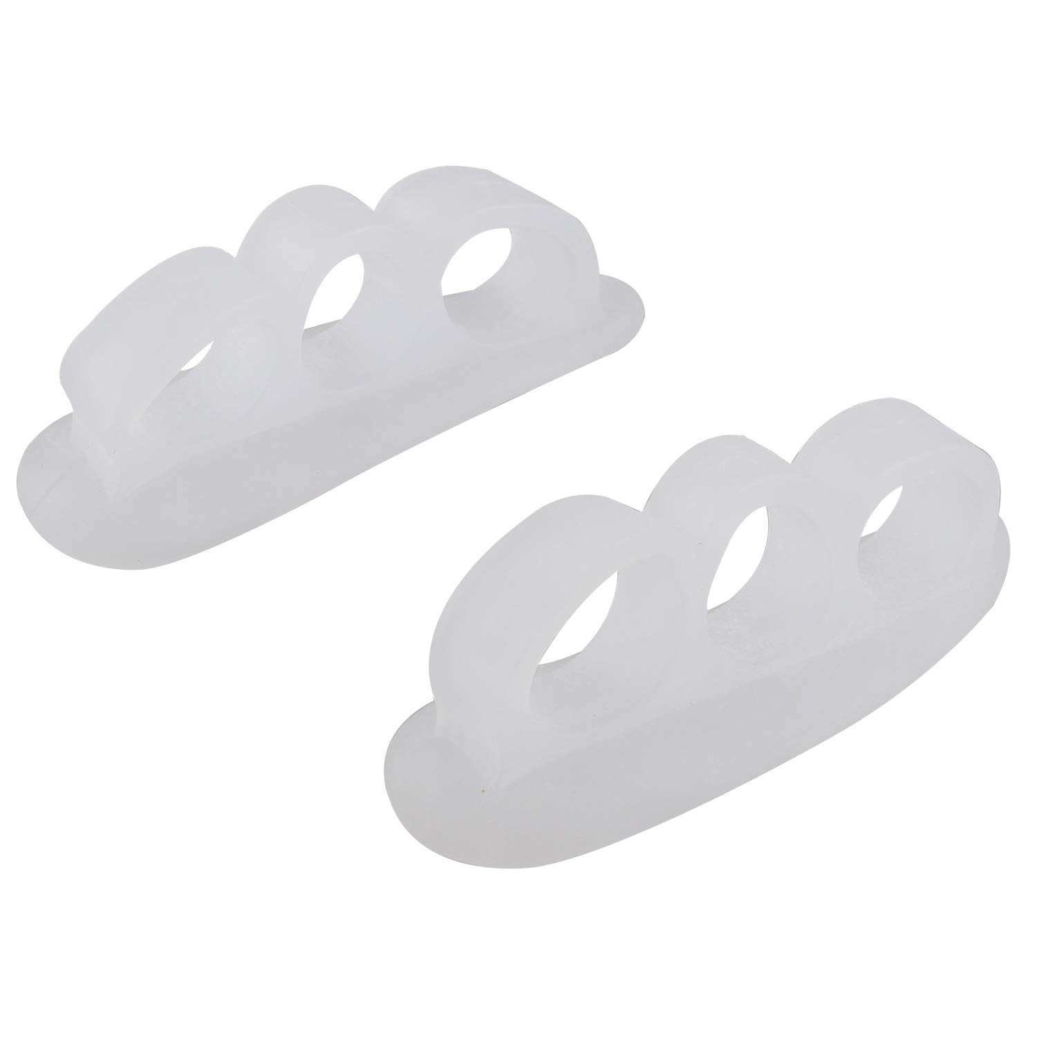 Futheda 1 Pair Silicone Gel Toe Separator and Straightener Bunion Stretchers Spacer Hammer Toe Corrector Protector Unisex Foot Care for Mallet Toes Claw Toes Curled Toes (Three Finger Separator)