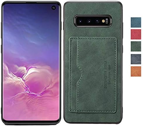 Samsung Galaxy S10 Plus Leather Case, S10 Plus Slim Wallet Case, Leather Back Cover Case,Credit Card Slot Design, Durable Protective Case for Samsung S10+ Green