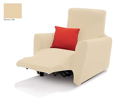 PETTI Artigiani Italiani - Sesselbezug, Sesselschoner, Sesselhusse, Sesselüberwurf, für Relaxsessel, Creme, 100% Made in Ital