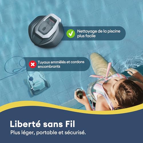 Ultenic Pooleco 10 Robot Swimming Pool, 90 Min, 80 m², Wireless Pool Robot, Self Parking, 3 Hours Quick Charge, Hookless Recovery Design, Suitable for a Wide Range of Pools