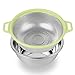 BONOW Colander Stainless Steel with Handle and Base 5-Quart Kitchen Strainer Baskets Match Mixing Bowl for Food Vegetable Rice Fruit Pasta Spaghetti- Green