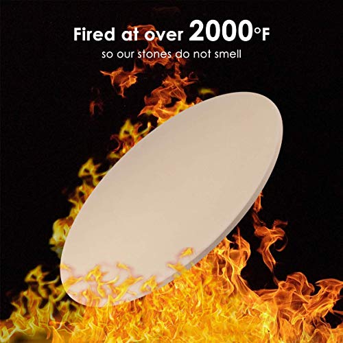Pizza Stone, Cakie Thermarite Engineered Tuff Cordierite Durable, Certified Safe for Ovens & Grills 16 Round 5/8 Thick for Best Crispy Crust Pizza