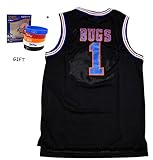 Bugs 1 Space Jam jersey Basketball Jersey Include Free Themed Wristbands (BLACK, L)